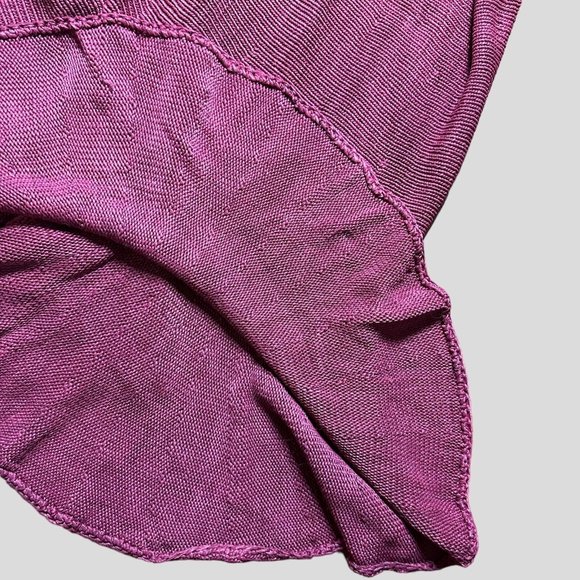 Tamara Catz Trumpet Knit Skirt Medium Burgundy High Rise Knee Length Ruffle Hem - Picture 12 of 15